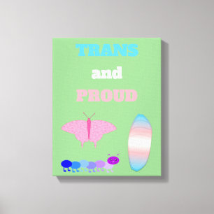 Impressão Em Tela Lagarta do Orgulho Transgênero LGBTQIA para Borbol