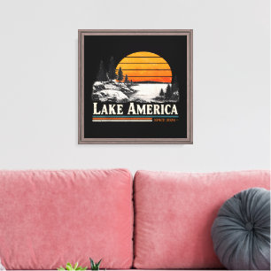 Impressão Em Tela Lago América 2026 Vintage