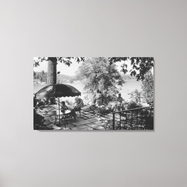 Impressão Em Tela Lago Arrowhad, California Lodge View & Terrace (Frente)