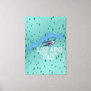 Impressão Em Tela lago arvo mapa de viagem Itália