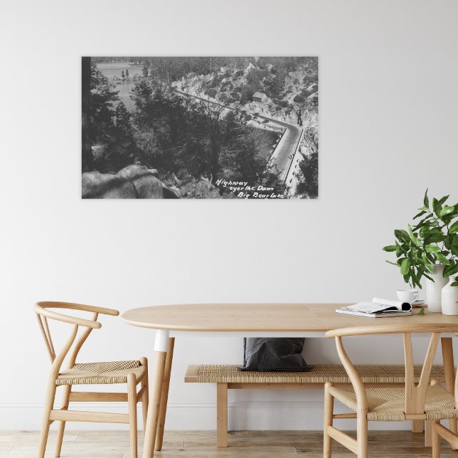 Impressão Em Tela Lago Big Bear, autoestrada CA acima da barragem (Criador carregado)