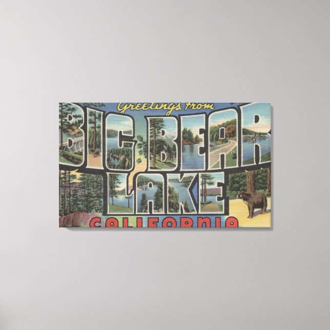 Impressão Em Tela Lago Big Bear, Califórnia - Grande Cena Letra 2 (Frente)