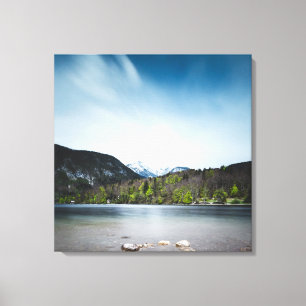 Impressão Em Tela Lago Bohinj com Alpes na Eslovênia