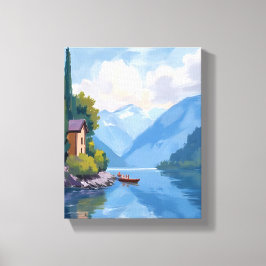 Impressão Em Tela Lago de Como, Itália Pintura Arte