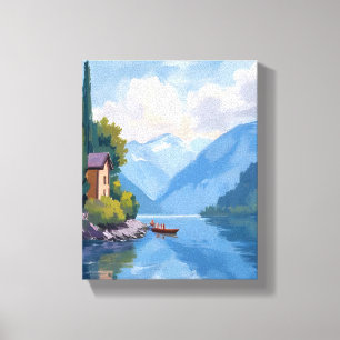 Impressão Em Tela Lago de Como, Itália Pintura Arte
