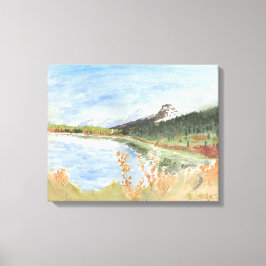 Impressão Em Tela Lago de Natureza Selvagem no outono: