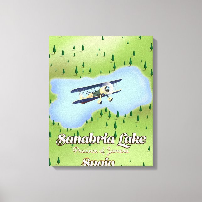 Impressão Em Tela Lago de Sanabria mapa de viagem Espanha. (Frente)