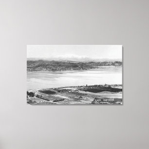 Impressão Em Tela Lago Elsinore, CA Aerial Town e Lake View