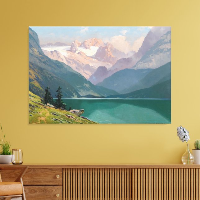 Impressão Em Tela Lago Gosau com o Dachstein (Insitu(Sala de estar))
