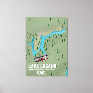 Impressão Em Tela Lago Lugano Itália - poster de viagens Suiça