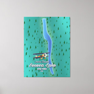 Impressão Em Tela Lago Seneca, mapa do lago NYC