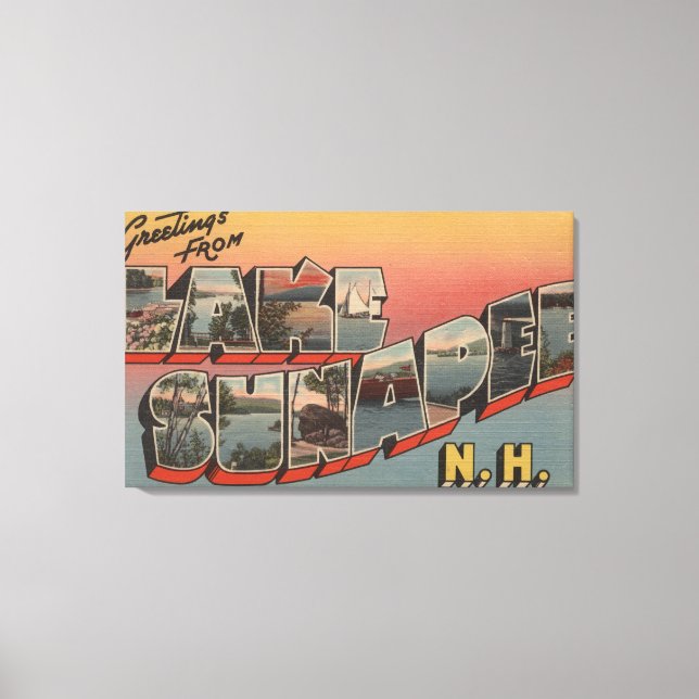 Impressão Em Tela Lago Sunapee, New Hampshire - Letra Grande (Frente)