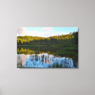Impressão Em Tela Lago Sunrise Dawn Floresta Reflexo Indonésia