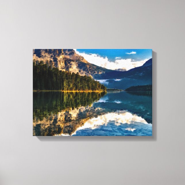 Impressão Em Tela Lago Surreal Canadense (Frente)