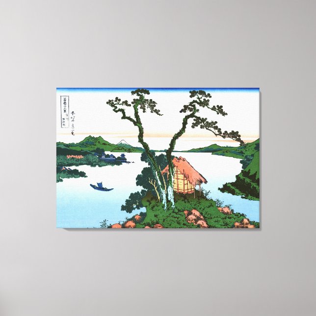 Impressão Em Tela Lago Suwa na província de Shinano (Frente)