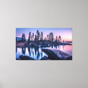 Impressão Em Tela lago tahoe areia do porto praia nevada no pôr do s