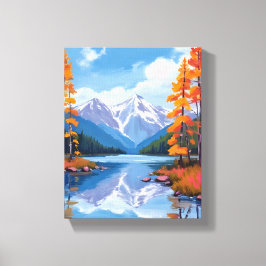 Impressão Em Tela Lago Tahoe Autumn | Pintura em Foliage Mountain