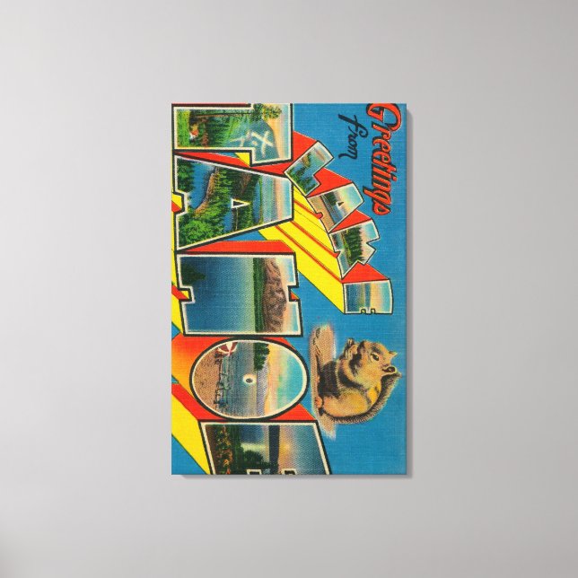 Impressão Em Tela Lago Tahoe, Califórnia - Cenas com Letra Grande (Frente)