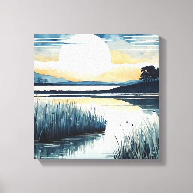 Impressão Em Tela Lago Tranquil Moonlight (Frente)