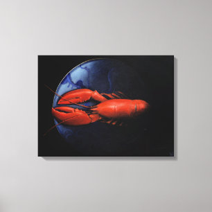 Impressão Em Tela Lagosta na placa de Tiffany