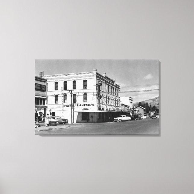 Impressão Em Tela Lakeview, Oregon Main Street View Fotografia nº 1 (Frente)