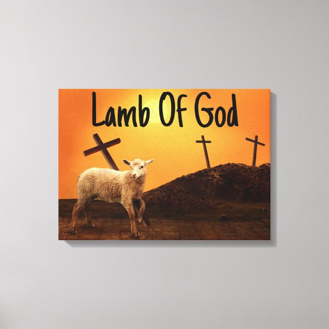 Impressão Em Tela Lamb de Deus Arte de Muro Bíblica através da Canva (Frente)
