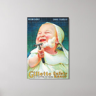 Impressão Em Tela Lâmina de segurança de Gillette - comece o Shave