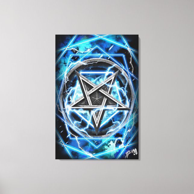 Impressão Em Tela Lâmpada do Pentagrama (Frente)