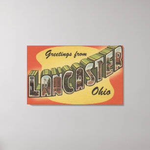 Impressão Em Tela Lancaster, Ohio - Cenas com Letras Grandes