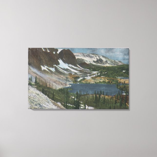 Impressão Em Tela Laramie, WY - Lago Marie e Snowy Range na Unio (Frente)