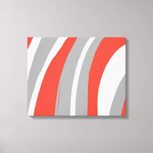 Impressão Em Tela Laranja e Abstrato de Cinza (Frente)