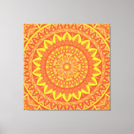 Impressão Em Tela Laranja Mandala Warm Boho Geométrico Padrão Vibran
