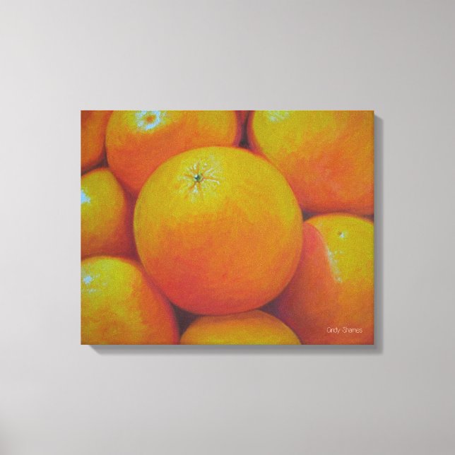 Impressão Em Tela laranjas pintadas com óleo (Frente)