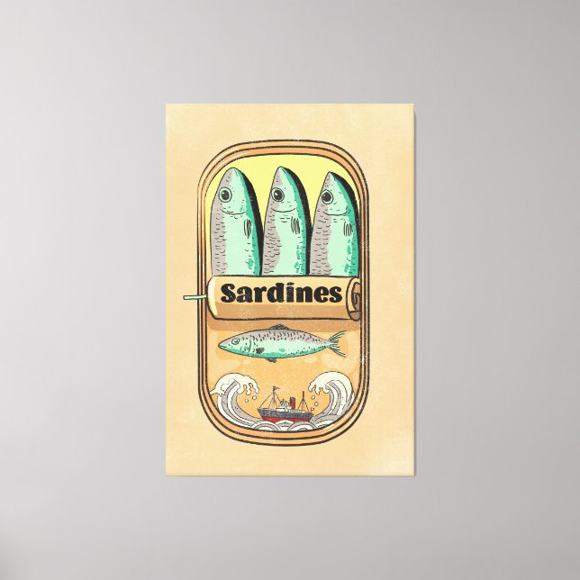 Impressão Em Tela Lata de Sardinha (Frente)