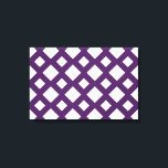 Impressão Em Tela Latite roxa em branco<br><div class="desc">Um padrão ousado e geométrico de grandes e pequenos diamantes brancos em um fundo roxo. O roxo forma uma trava que separa as formas de diamante branco. Imagem de pixel 9000 x 6000 criada digitalmente. ©2014 Claire E. Skinner,  Todos os direitos reservados.</div>