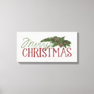 Impressão Em Tela Lavagem política de madeira do Feliz Natal  