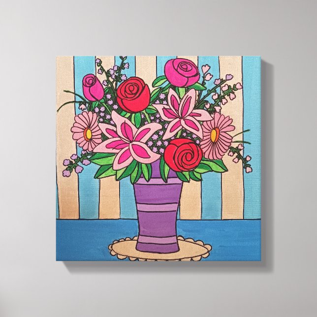 Impressão Em Tela Lavanda Flores de tela estendida (Frente)