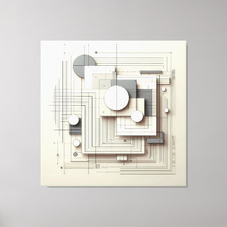 Impressão Em Tela Layered Geometric Fusion