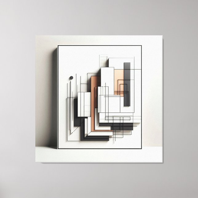 Impressão Em Tela Layered Geometric Structure (Frente)