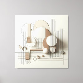 Impressão Em Tela Layered Neutral 3D Geometry