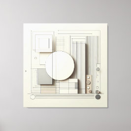 Impressão Em Tela Layered Neutral Circle Grid