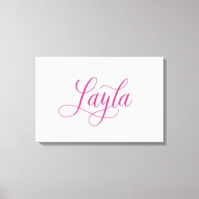 Impressão Em Tela Layla - Design de Nome da Caligrafia Moderna (Frente)