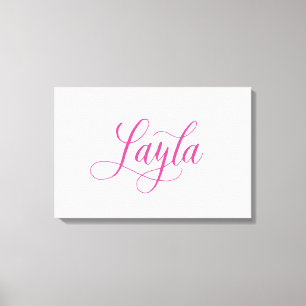 Impressão Em Tela Layla - design moderno do nome da caligrafia