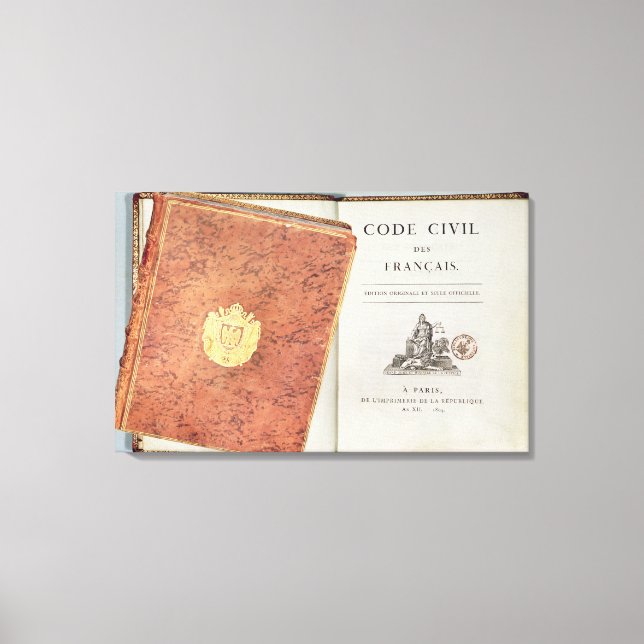 Impressão Em Tela Le Code Civil des Francais" (Frente)