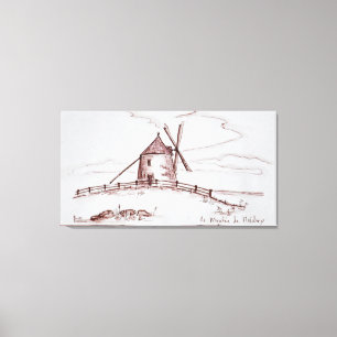 Impressão Em Tela Le Moulin de Moidrey Windmill  Pontorson