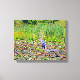 Impressão Em Tela Leão azul, lírios-água, aves selvagens bonito, nat