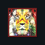 Impressão Em Tela Leão Colorido Dramático Criativo Pop art<br><div class="desc">Um favorito pessoal meu é este colorido retrato de leão criativo da vida selvagem feito em um estilo digital de pop-art legal. Ele é inteligente e fofo ao mesmo tempo... ele sabe que é rei de bestas, mas parece um gatinho doce. Ele é ouro com realces verdes e roxos vermelhos...</div>
