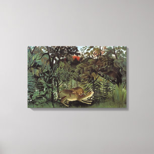 Impressão Em Tela Leão Faminto de Henri Rousseau, Animal Selvagem Vi