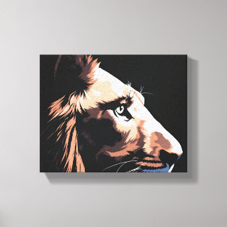 Impressão Em Tela Leão Preto Majestoso | Estética Escura De Alta Qua