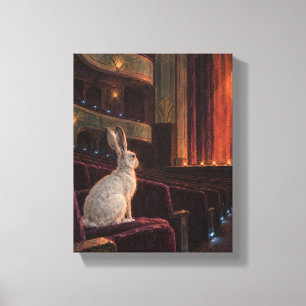 Impressão Em Tela Lebre ao Luar no Teatro de Veludo
